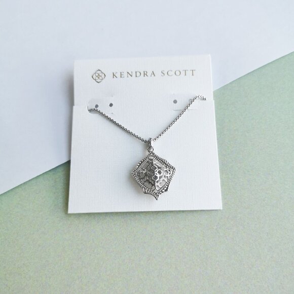 Kendra Scott Kacey Filigree Mix Long Necklace - Silver - Picture 1 of 3